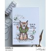 UNIMPRESSED CHRISTMAS CAT RUBBER STAMP BY KRISTIN FARNSWORTH
